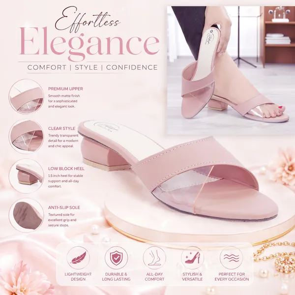 Pink_Synthetic_Leather_Low_Block_Heel_Sandals_For_Women