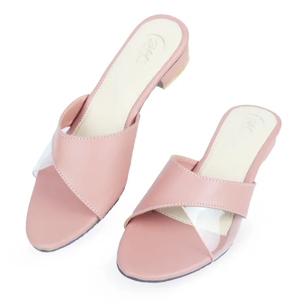 Pink_Synthetic_Leather_Low_Block_Heel_Sandals_For_Women