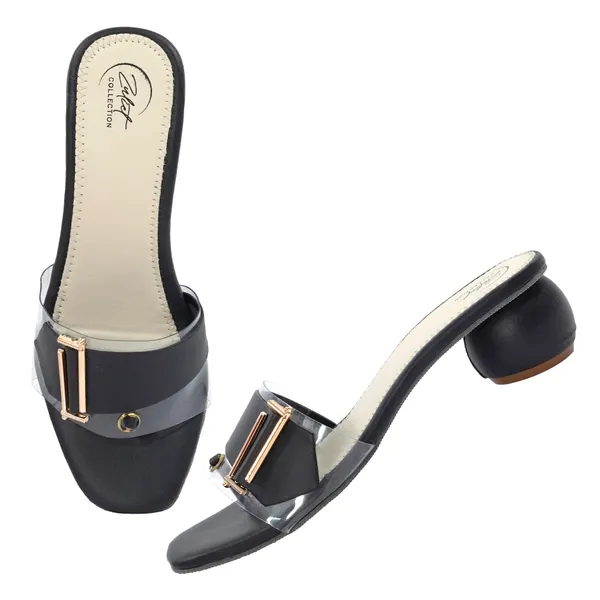 Black_Synthetic_Leather_Pointed_Toe_Heeled_Mules_For_Women