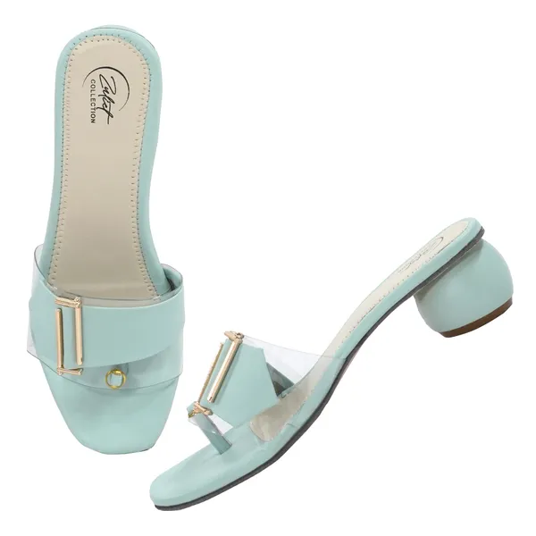Mint_Green_Synthetic_Leather_Block_Heel_Sandals_For_Women