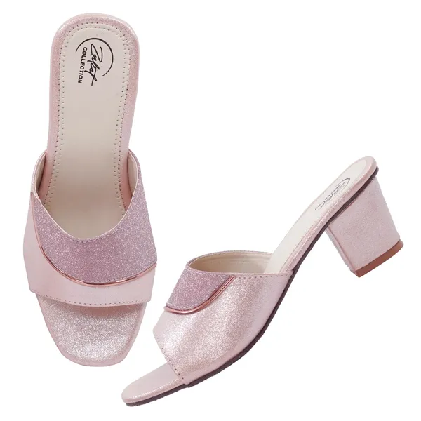 Pink_Synthetic_Glitter_Block_Heel_Open_Toe_Mules_For_Women