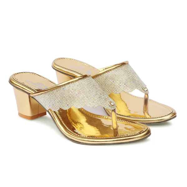Gold_Synthetic_Embellished_Scalloped_Block_Heel_Sandals_For_Women