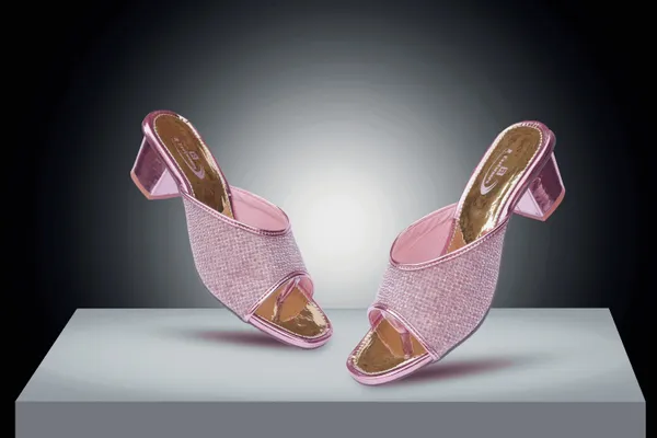 Pink_Glitter_Block_Heel_Mules_for_Women