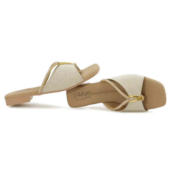 Silver_Synthetic_Leather_Glitter_Flat_Sandals_For_Women