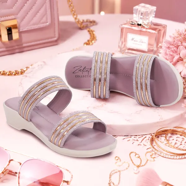 Pink_Synthetic_Glitter_Multi-Strap_Wedge_Sandals_For_Women