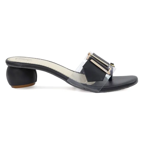 Black_Synthetic_Leather_Pointed_Toe_Heeled_Mules_For_Women