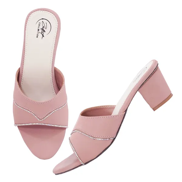 Pink_Synthetic_Leather_Embellished_Slip-On_Block_Heel_Sandals_For_Women