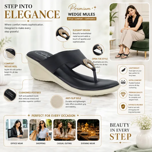 Black_Synthetic_Leather_Embellished_Toe_Strap_Wedge_Sandals_For_Women