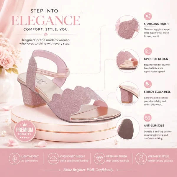 Pink_Glitter_Scalloped_Strap_Block_Heel_Sandals_For_Women
