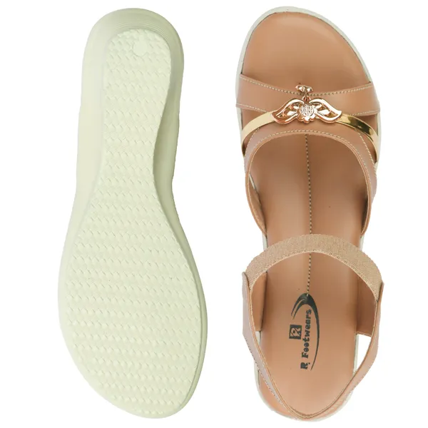 Beige_Synthetic_Leather_Ankle_Strap_Wedge_Sandals_For_Women