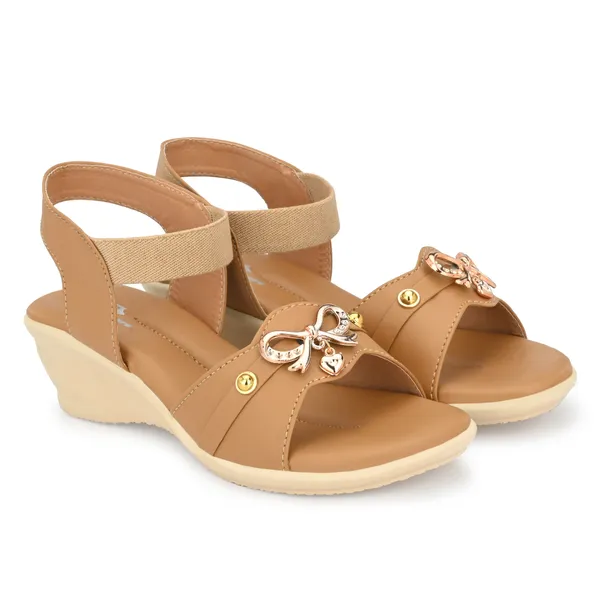 Tan_Synthetic_Leather_Bow_Embellished_Slingback_Sandals_For_Women