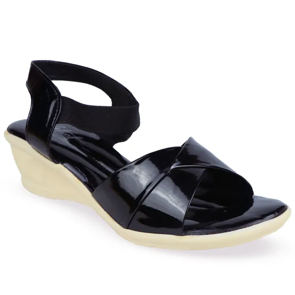 Black_Patent_Leather_Crisscross_Strap_Slingback_Sandals_For_Women