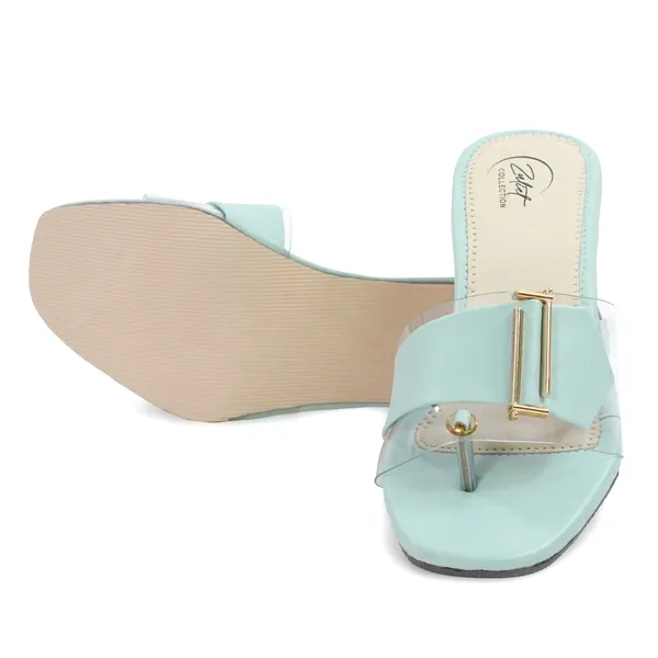 Mint_Green_Synthetic_Leather_Block_Heel_Sandals_For_Women