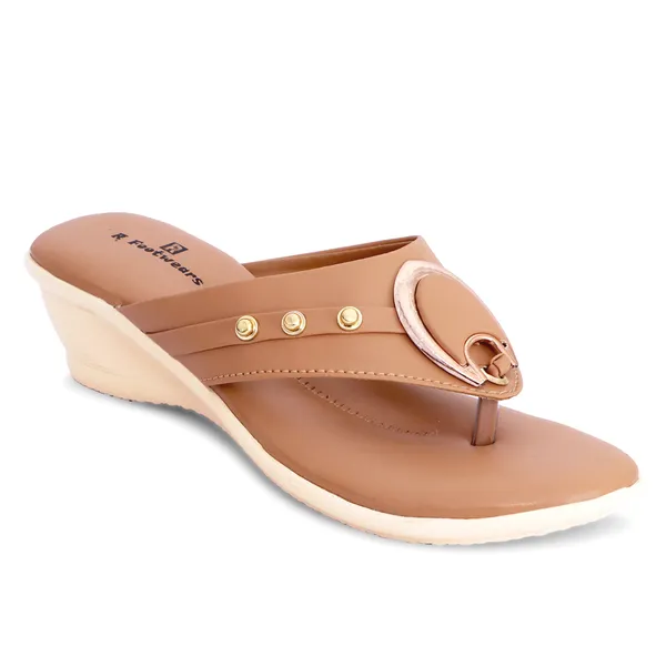 Tan_Synthetic_Leather_Stud_Accent_Wedge_Flip_Flops_For_Women
