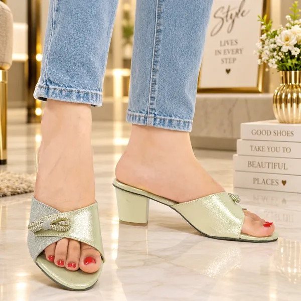 Beige_Synthetic_Bow_Chain_Slip-On_Block_Heel_Mules_For_Women