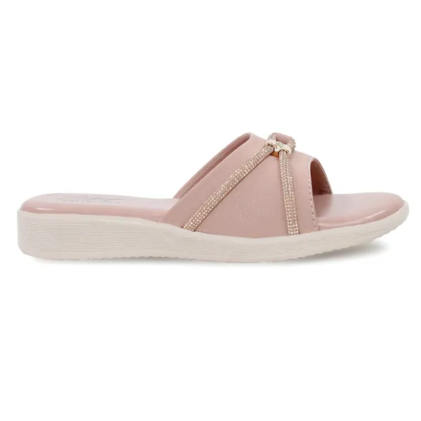 Pink_Synthetic_Leather_Embellished_Slip-On_Sliders_For_Women