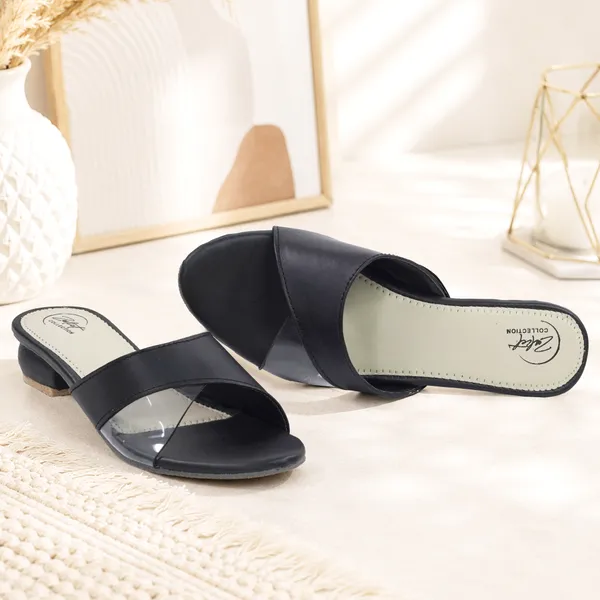 Black_Synthetic_Leather_Flat_Open_Toe_Sandals_For_Women
