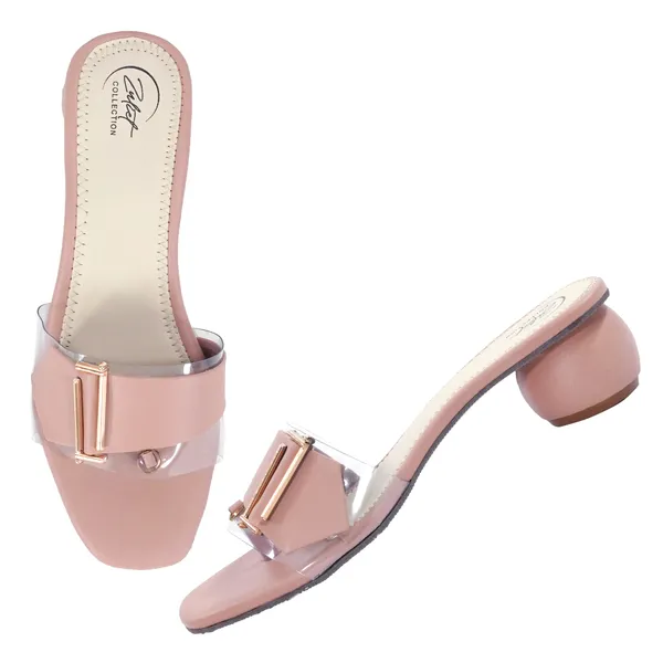 Pink_Synthetic_Leather_Block_Heel_Sandals_For_Women