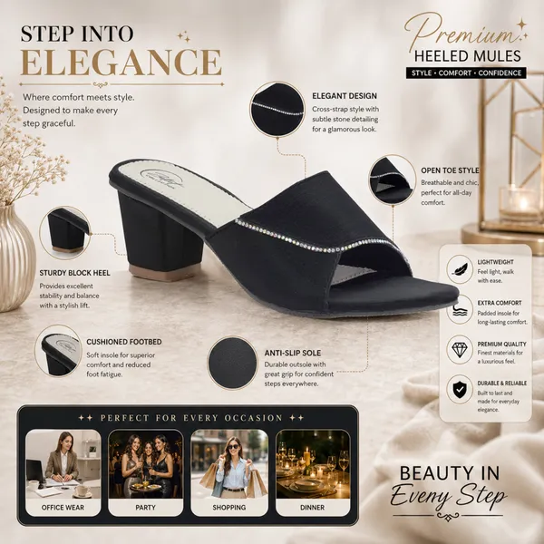 Black_Synthetic_Leather_Slip-On_Block_Heel_Mules_For_Women