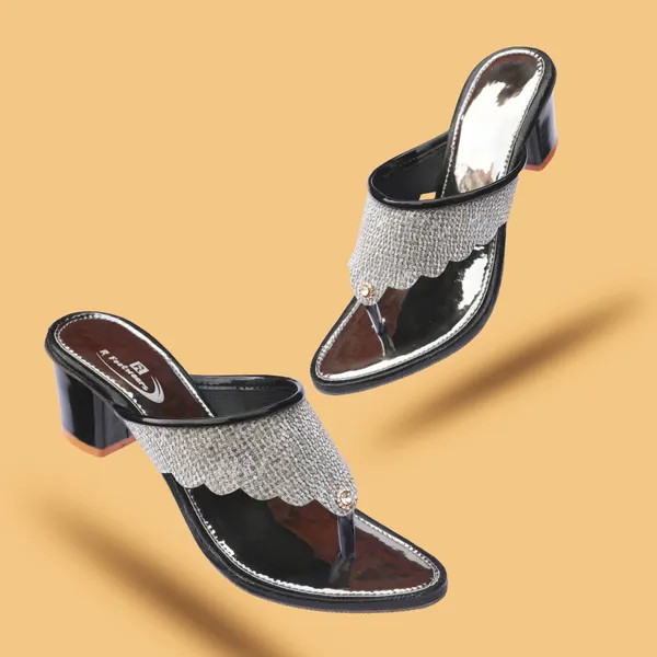 Black_Synthetic_Embellished_Scalloped_Block_Heel_Sandals_For_Women