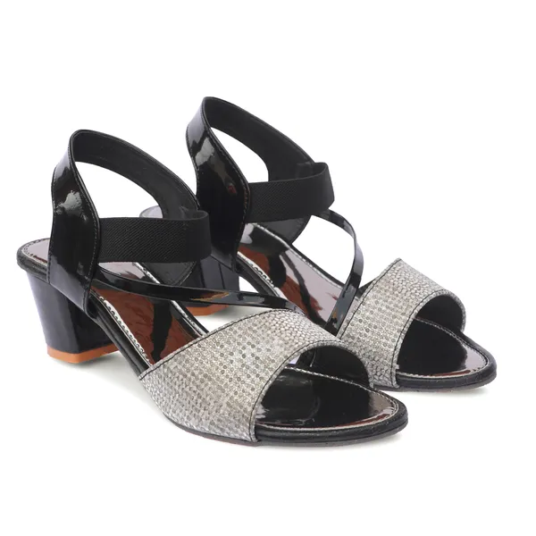 Black_Synthetic_Textured_Strap_Wedge_Sandals_For_Women