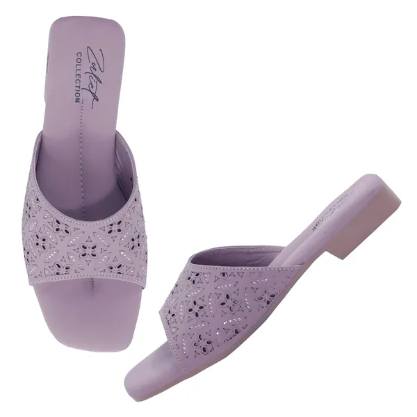 Lilac_Synthetic_Leather_Perforated_Block_Heel_Slides_For_Women