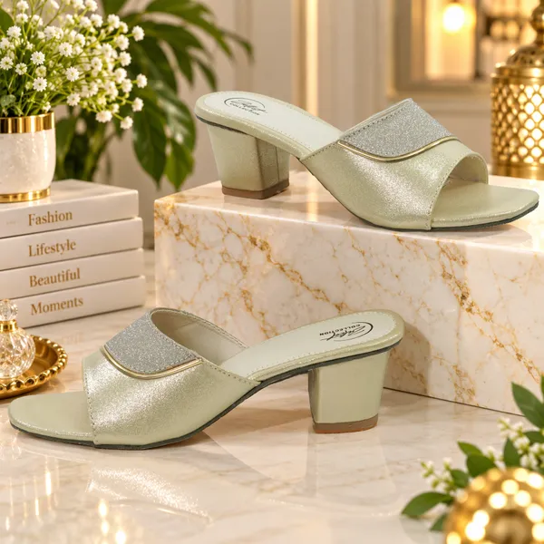 Gold_Synthetic_Block_Heel_Open_Toe_Mules_For_Women