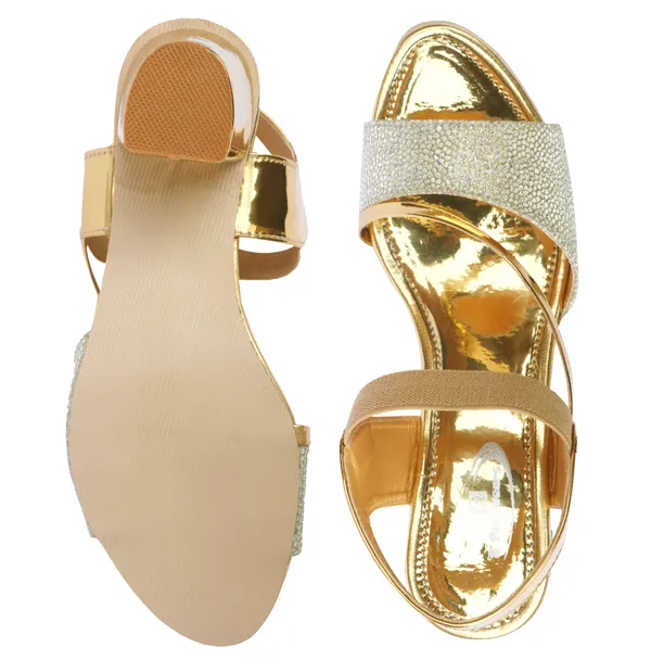Gold_Synthetic_Metallic_Block_Heel_Sandals_For_Women