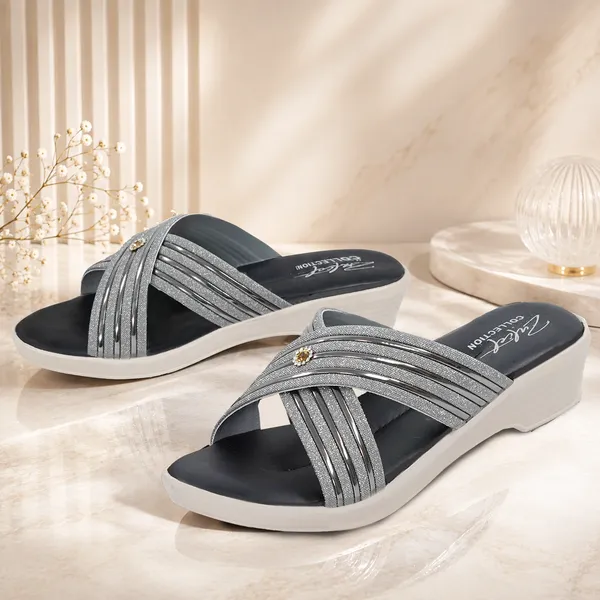Grey_Synthetic_Crisscross_Strap_Wedge_Sandals_For_Women