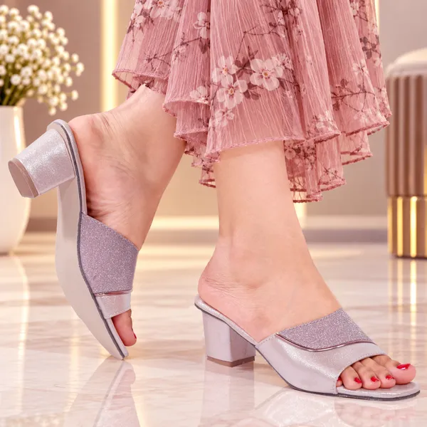 Pink_Synthetic_Glitter_Block_Heel_Open_Toe_Mules_For_Women