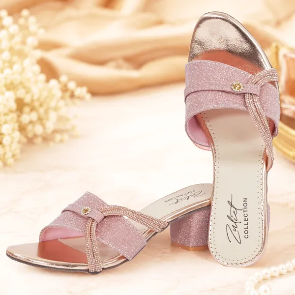 Pink_Synthetic_Glitter_Embellished_Block_Heel_Sandals_For_Women