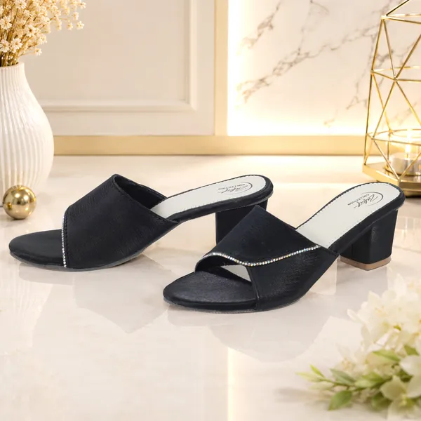 Black_Synthetic_Leather_Slip-On_Block_Heel_Mules_For_Women