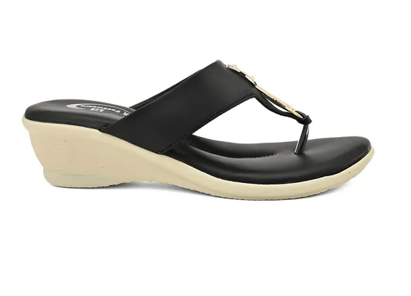 Black_Synthetic_Leather_Toe-Loop_Wedge_Flip_Flops_For_Women
