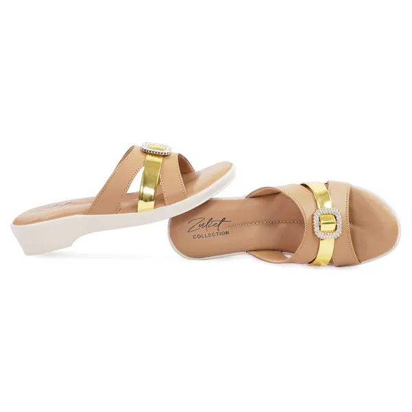 Beige_Synthetic_Leather_Buckle_Strap_Wedge_Sandals_For_Women