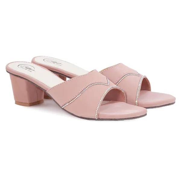 Pink_Synthetic_Leather_Embellished_Slip-On_Block_Heel_Sandals_For_Women
