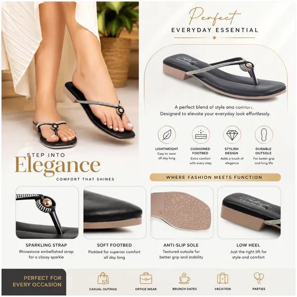 Black_Synthetic_Leather_Embellished_Low_Heel_Sandals_For_Women