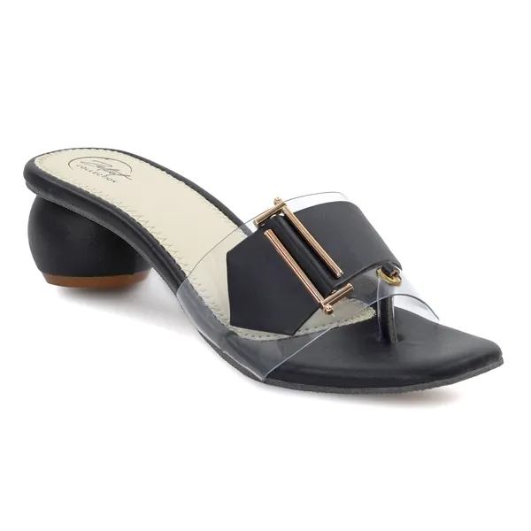 Black_Synthetic_Leather_Pointed_Toe_Heeled_Mules_For_Women