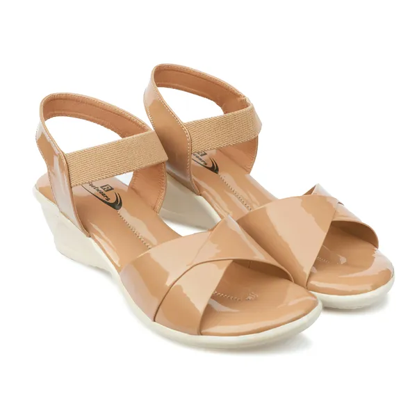 Beige_Patent_Leather_Overlapping_Strap_Sandals_For_Women