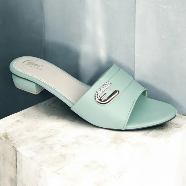 Mint_Green_Synthetic_Leather_Embellished_Flat_Sandals_For_Women