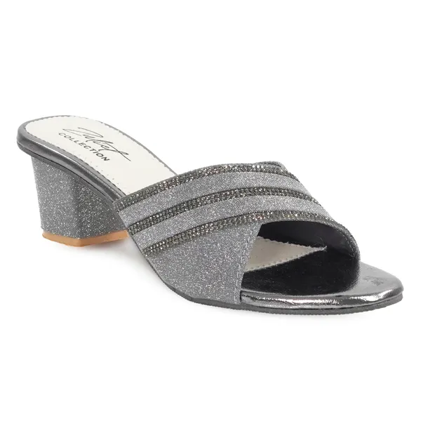 Grey_Glitter_Block_Heel_Slip_On_Mules_For_Women