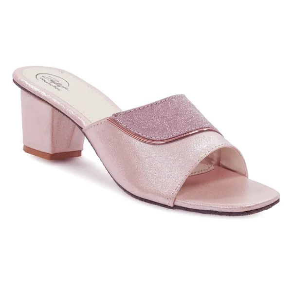 Pink_Synthetic_Glitter_Block_Heel_Open_Toe_Mules_For_Women