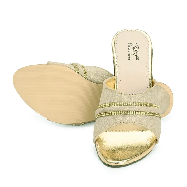 Gold_Glitter_Embellished_Wedge_Sandals_For_Women