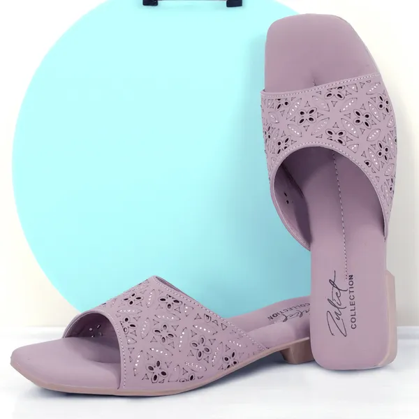 Lilac_Synthetic_Leather_Perforated_Block_Heel_Slides_For_Women