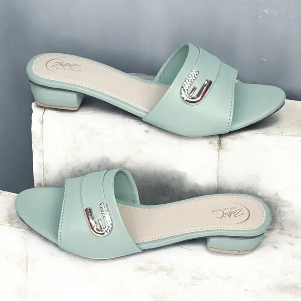 Mint_Green_Synthetic_Leather_Embellished_Flat_Sandals_For_Women