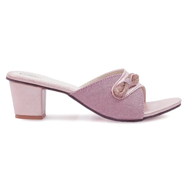 Pink_Synthetic_Shimmer_Bow_Slip-On_Block_Heel_Sandals_For_Women