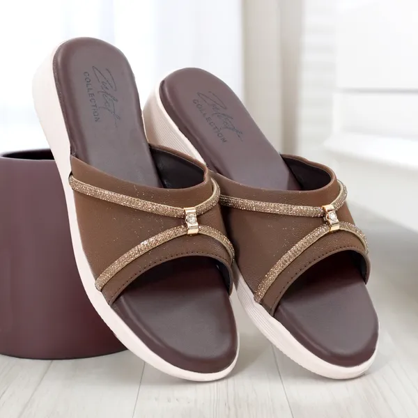 Brown_Synthetic_Leather_Glitter_Embellished_Platform_Slides_For_Women