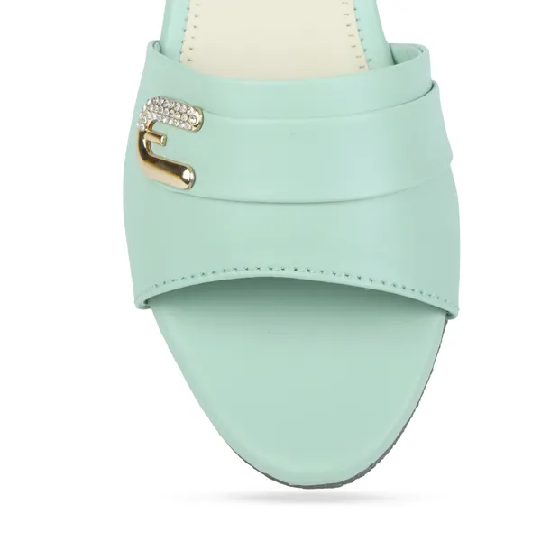 Mint_Green_Synthetic_Leather_Embellished_Flat_Sandals_For_Women