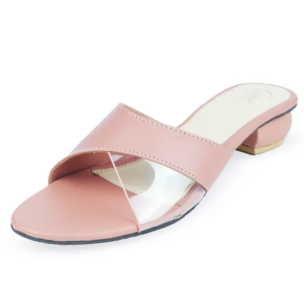 Pink_Synthetic_Leather_Low_Block_Heel_Sandals_For_Women