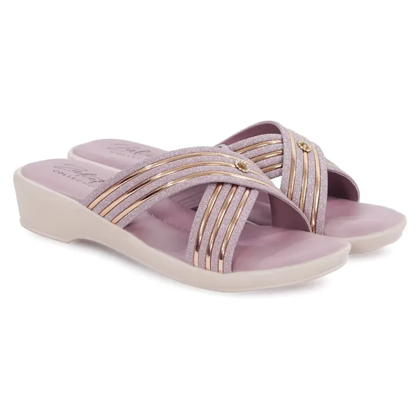 Pink_Synthetic_Glitter_Crisscross_Wedge_Sandals_For_Women