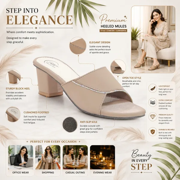 Beige_Synthetic_Leather_Open_Toe_Block_Heel_Mules_For_Women